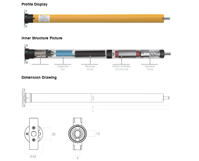 110V Customizable Dual Voltage Compatibility AC Tubular Motor for Efficient Performance