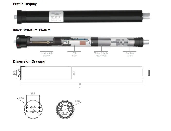 59s 140n High Torque Tubular Motor for 120V/230V Applications