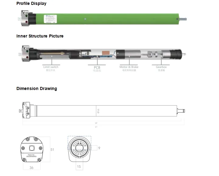 CE & ISO Certified High Performance Quick Assembly Low Cost RV Awning DC Tubular Motor