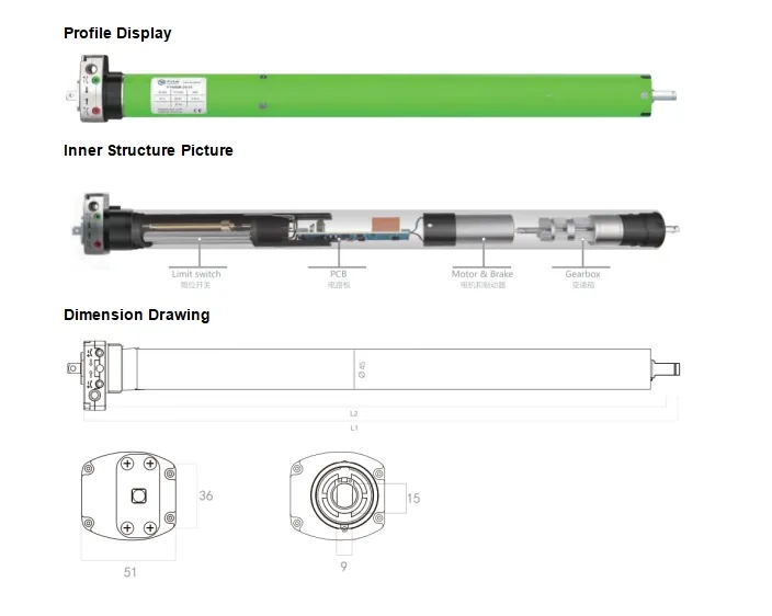 Fast Delivery Weatherproof RV Awning DC Manual Operation Tubular Motor