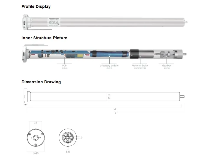 Flexible Speed Control Precise Adjustment Multiple Safety Features Reliable DC Tubular Motor