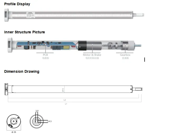 High-Speed 24V Tubular Motor with Electronic Limit Functionality