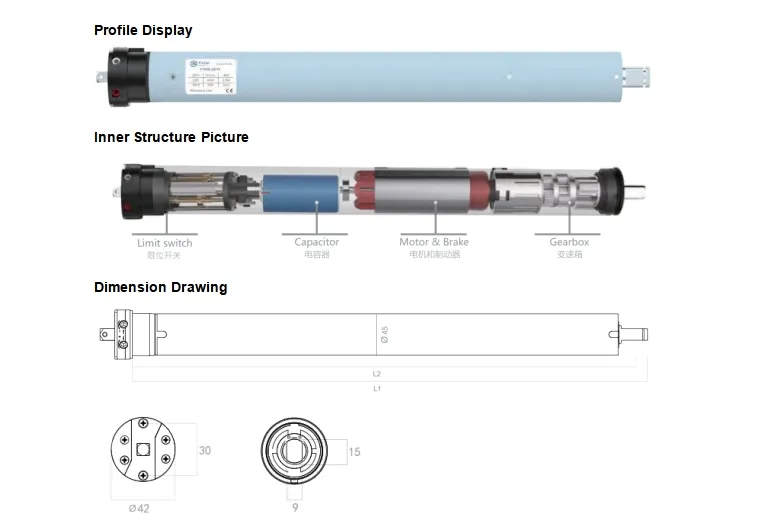 Wide Torque Range Voltage Flexibility Mechanical Limit Efficient AC Tubular Motor